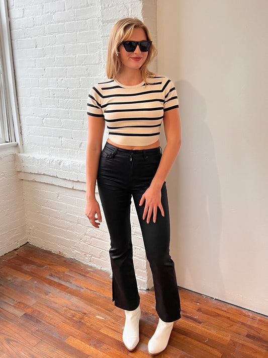 HALSEY HIGH RISE BOOTCUT JEANS IN BLACK
