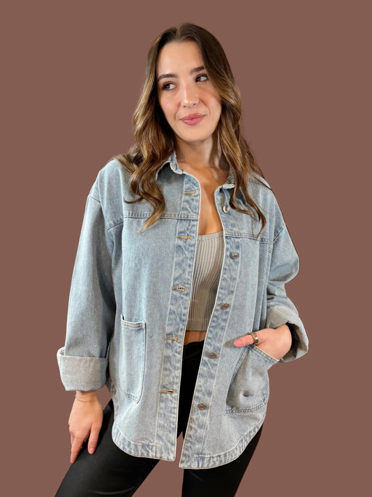 Sparrow Oversized Jacket in Denim