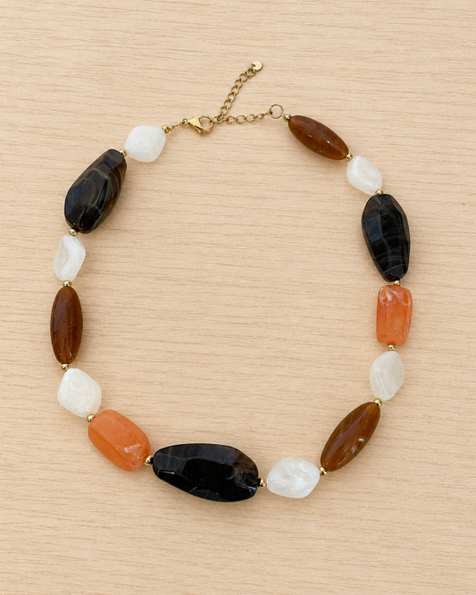 Rio Beaded Necklace in Brown