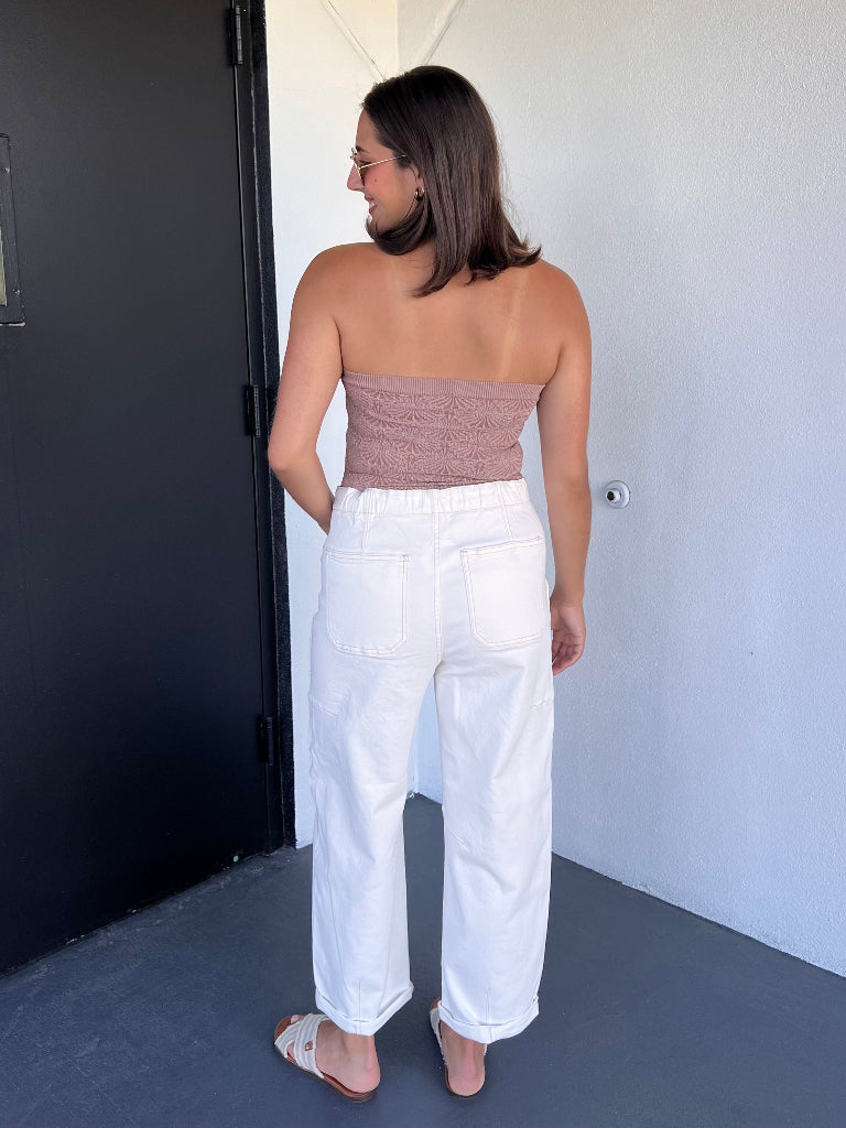 CHANNING BARREL PANT IN CREAM