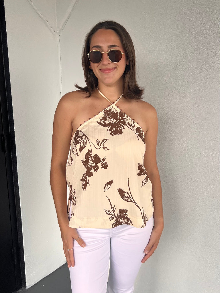 PIPER HALTER TOP IN FLORAL