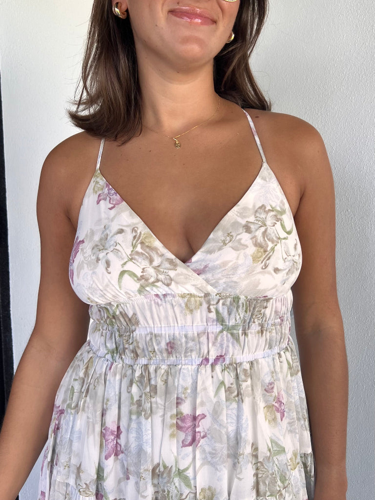 EVERLY FLORAL MAXI DRESS IN GREEN