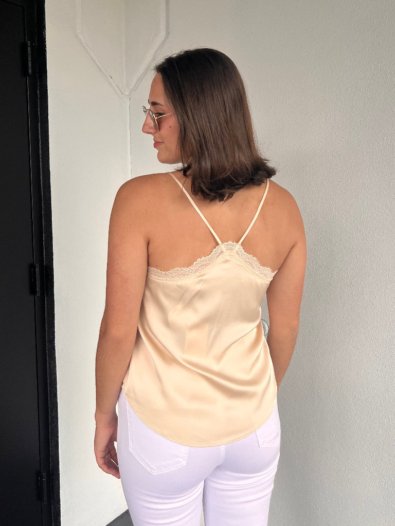 FAYE LACE TANK IN BEIGE