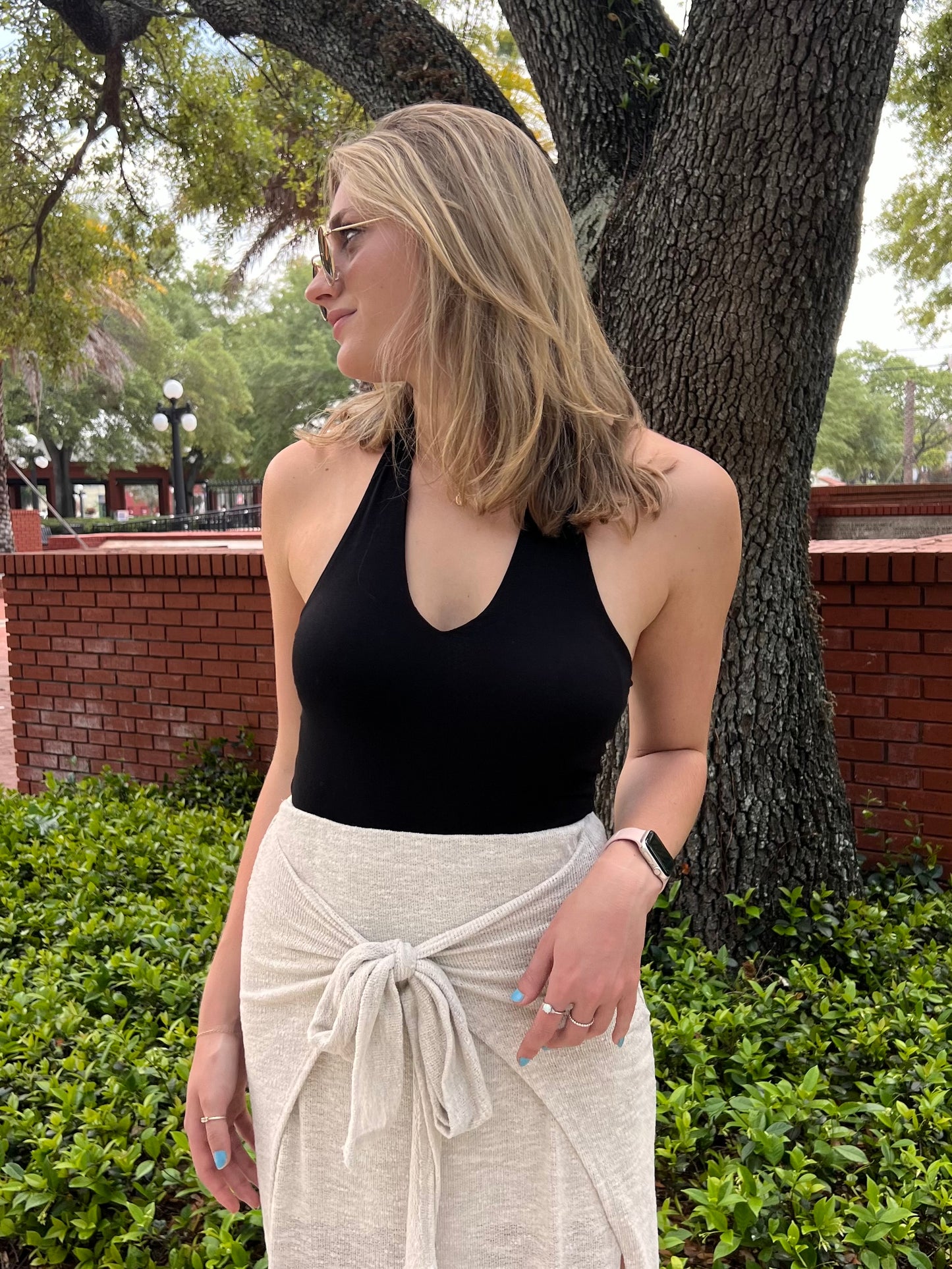 Mya Black Halter neck Bodysuit