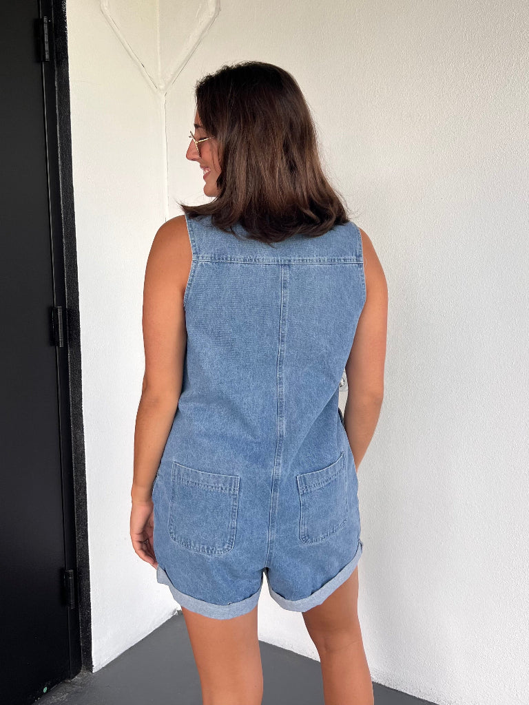 JETT ROMPER IN DENIM