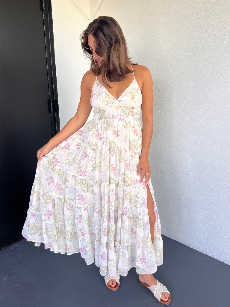 EVERLY FLORAL MAXI DRESS IN GREEN