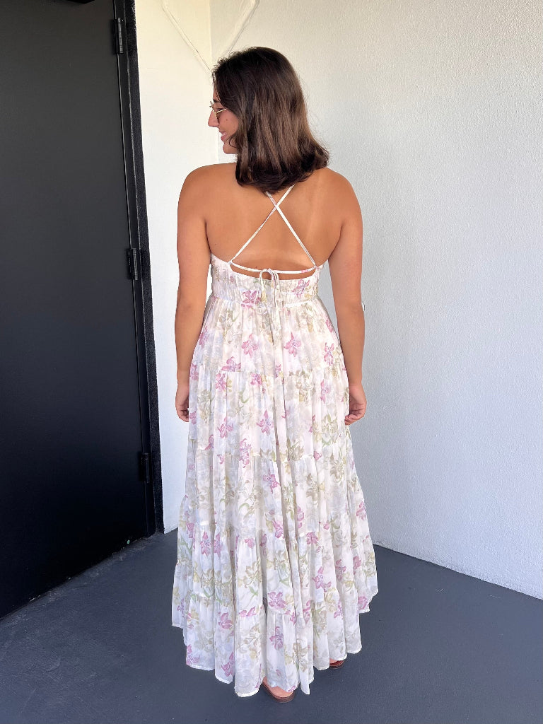 EVERLY FLORAL MAXI DRESS IN GREEN