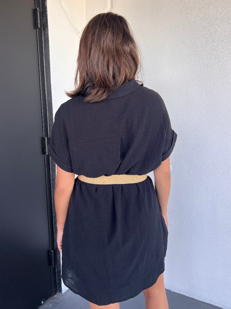 LUNA SHIRT DRESS IN BLACK