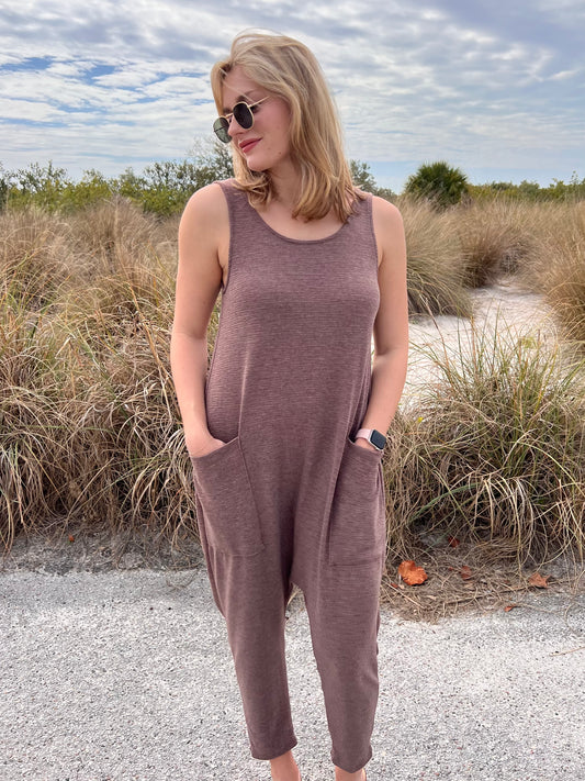 Preston Brown Jumpsuit with pockets