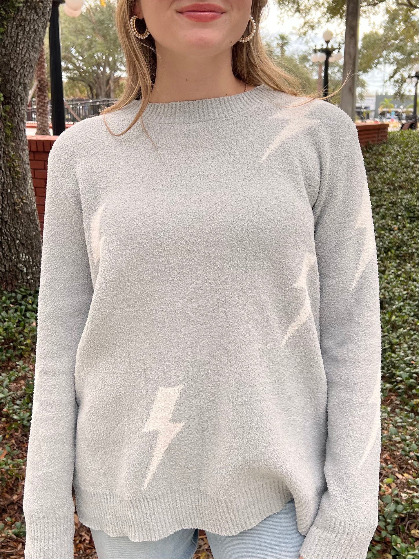 PENALTY LIGHTNING BOLT SWEATER IN GREY