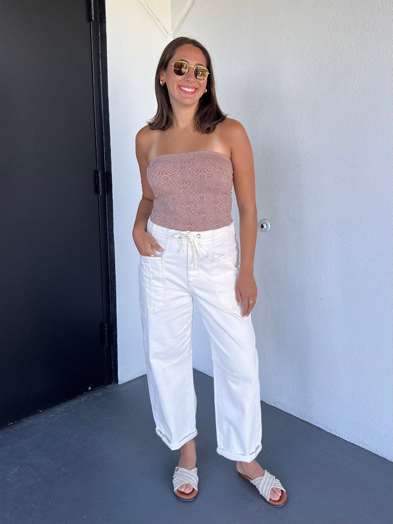 CHANNING BARREL PANT IN CREAM