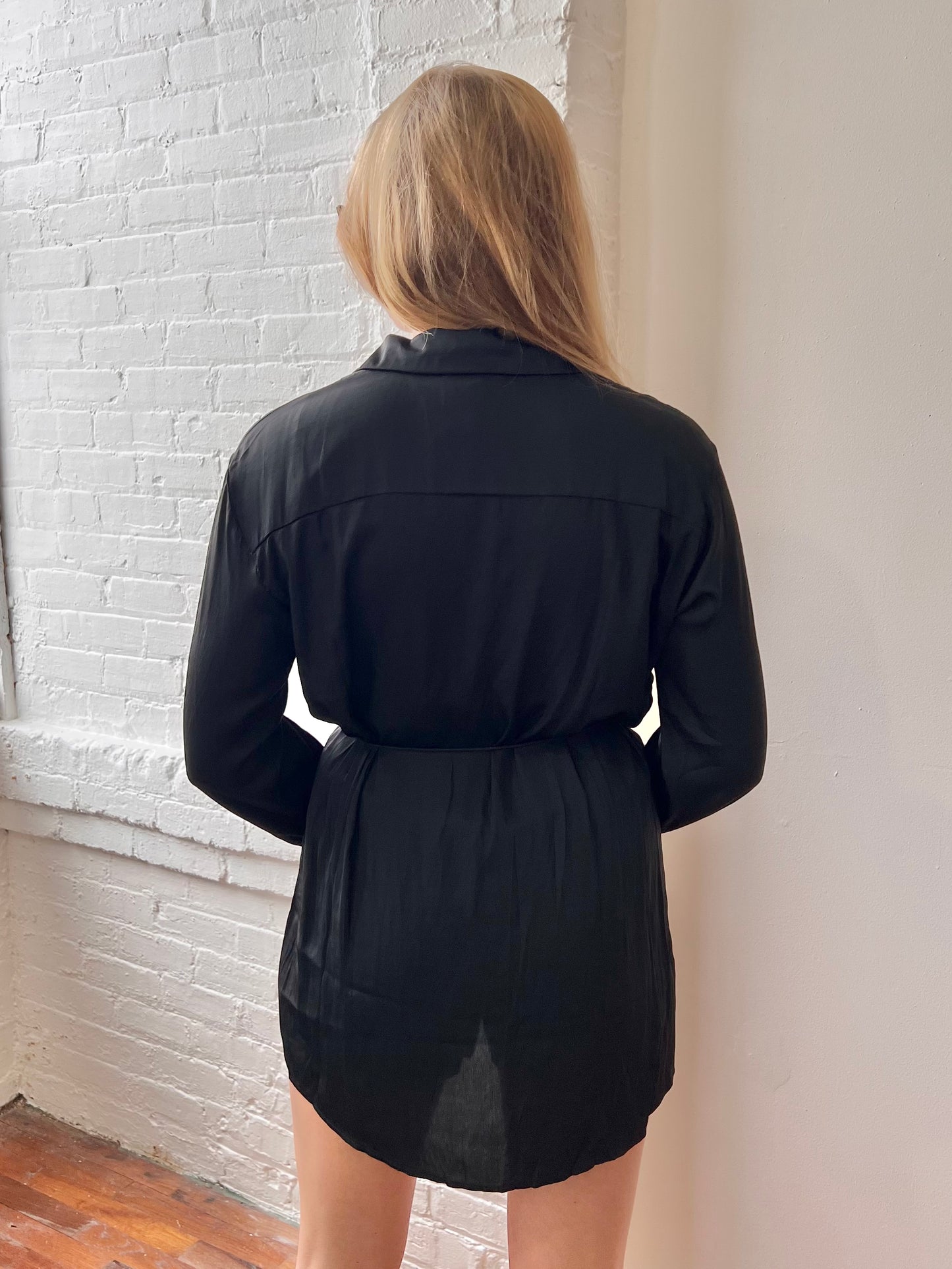 HUNTER SHIRT ROMPER IN BLACK