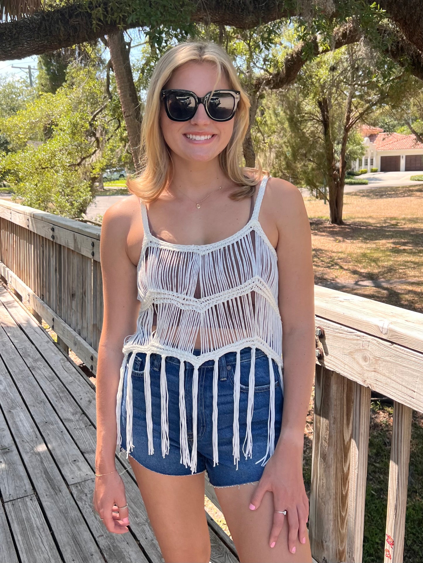 Korina Mom Shorts with Slant Hem in Dark Denim