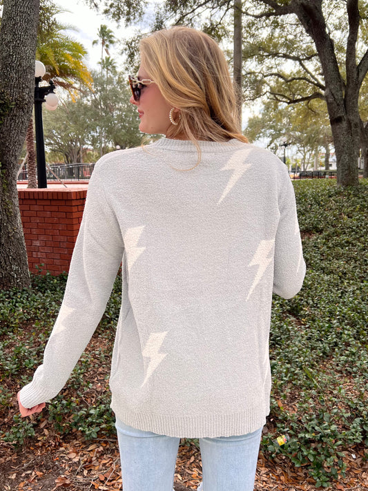 PENALTY LIGHTNING BOLT SWEATER IN GREY
