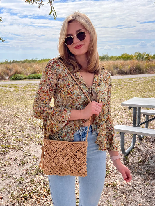 Flora Crossbody Bag in Khaki