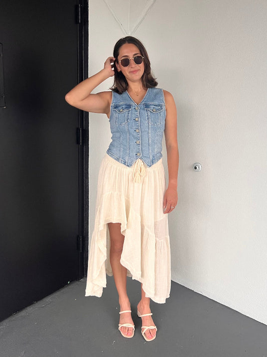 PARKER VEST IN DENIM