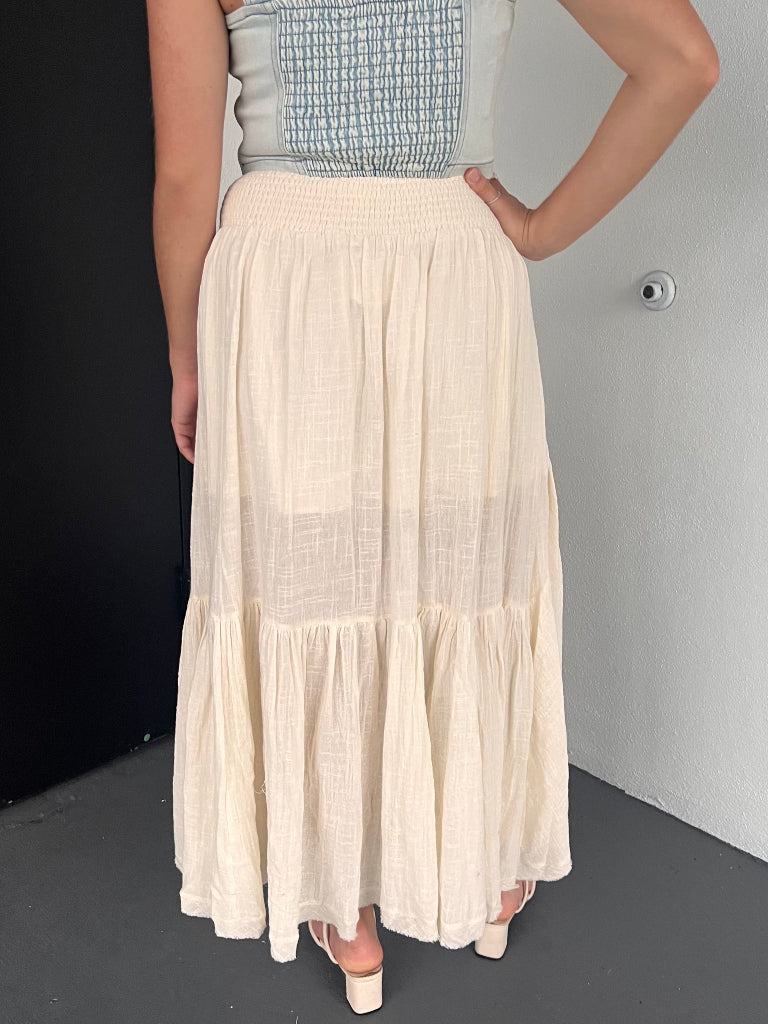 ARIA MAXI SKIRT IN WHITE