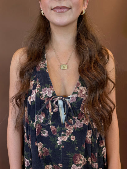 Meadow Multicolor Floral Sleeveless Romper in Navy