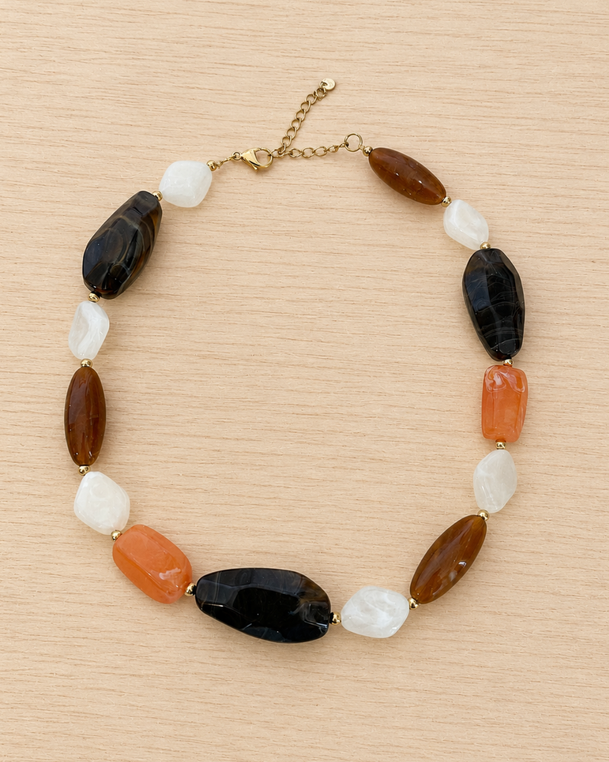 Rio Beaded Necklace in Brown