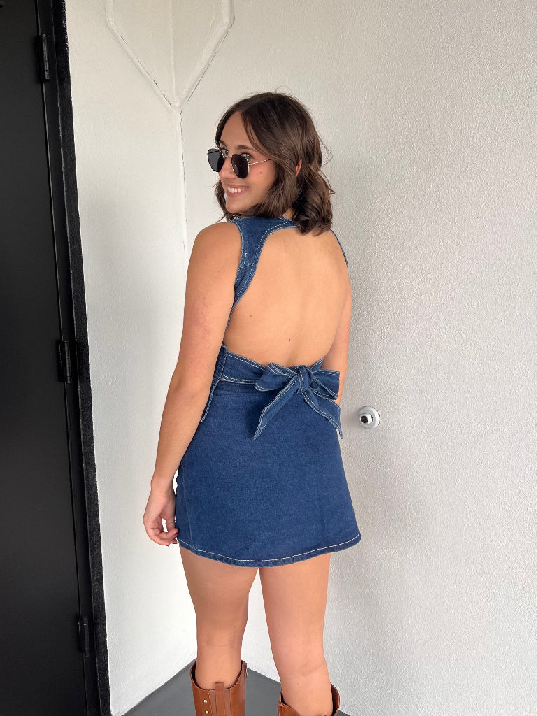 MADDEN SKORT IN DENIM