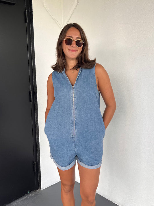JETT ROMPER IN DENIM