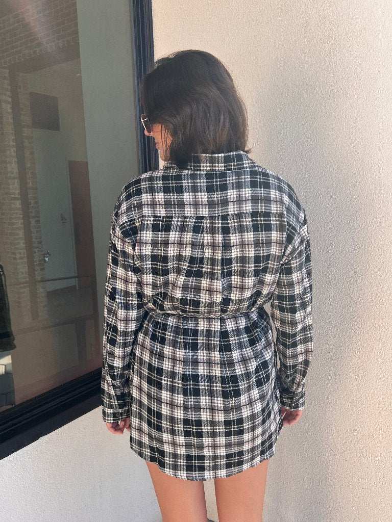 HUNTER SHIRT ROMPER IN PLAID