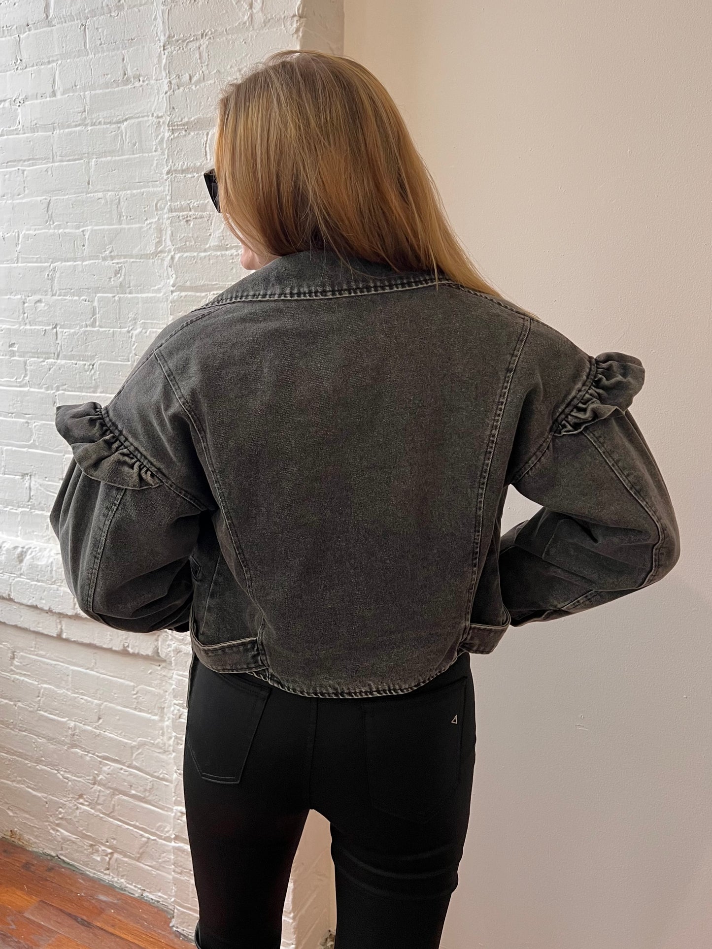 DIXIE BIKER JACKET IN BLACK DENIM