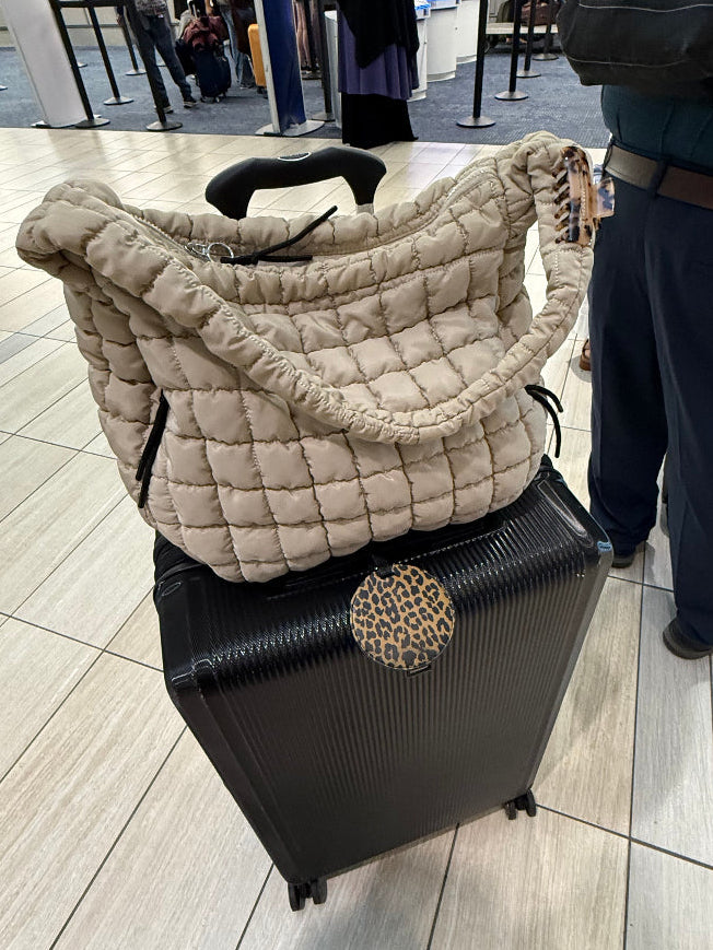 The Totally Quilted Large Tote in Almond