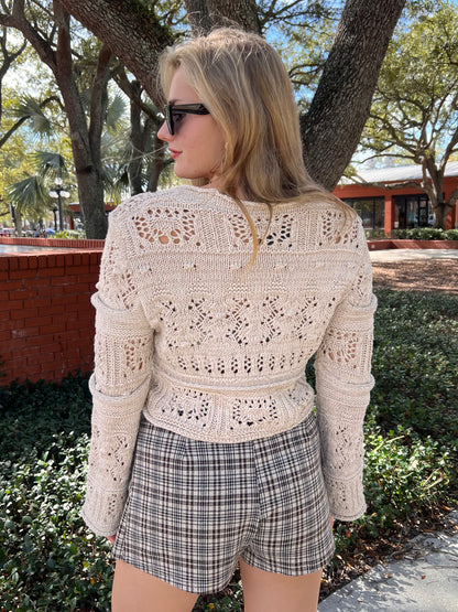 GOLDIE CROCHET BLOUSE IN NAUTRAL