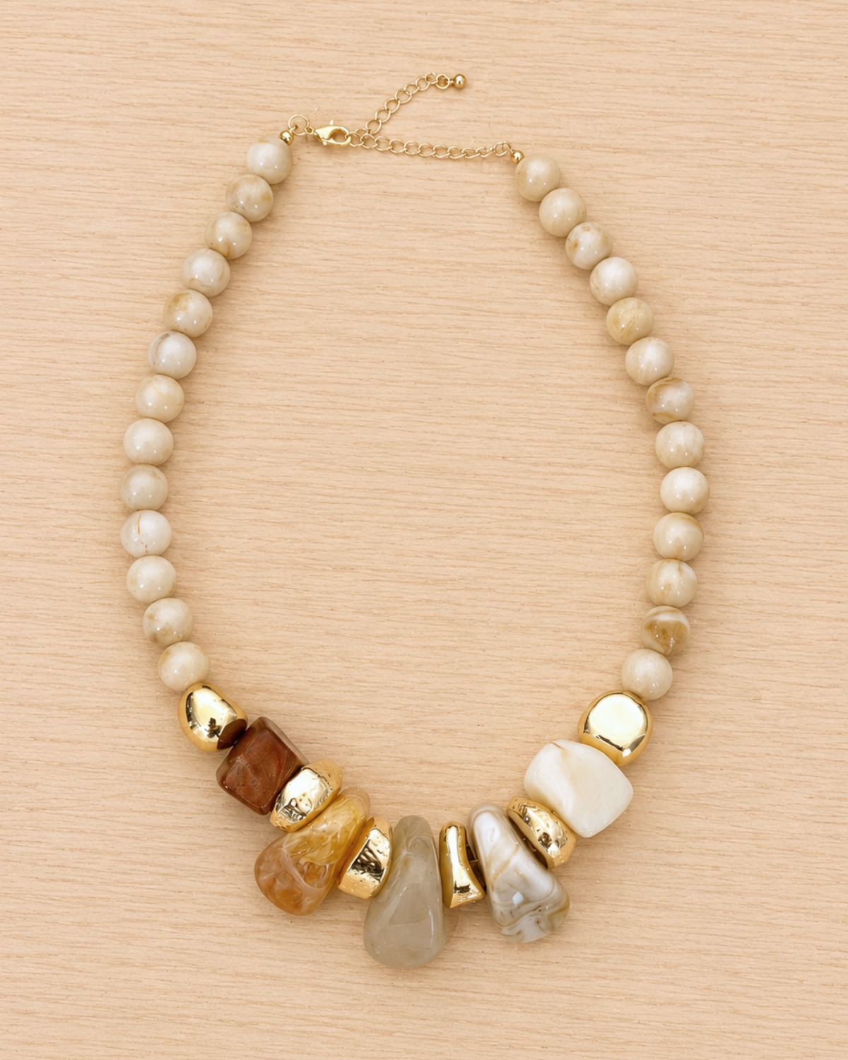 Tula Beaded Necklace in Beige