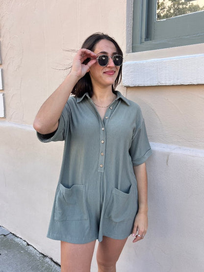 MARLEY ROMPER IN OLIVE