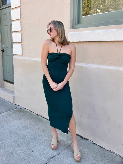 KAYA DRESS IN HUNTER GREEN