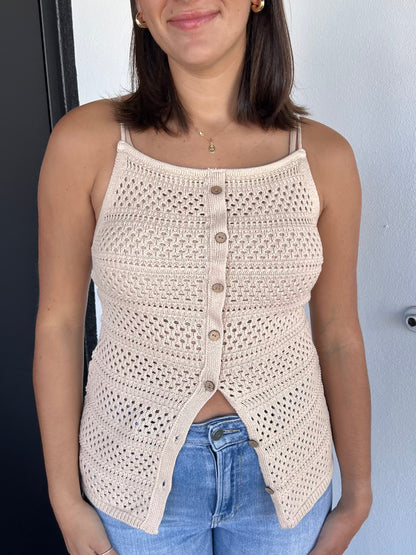 LAUREN CROCHET TOP IN NATURAL