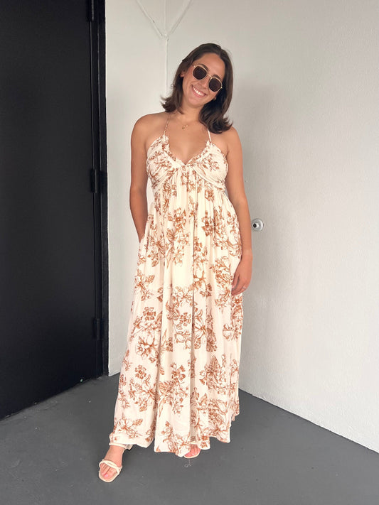 SAVANNAH MAXI DRESS IN TAUPE