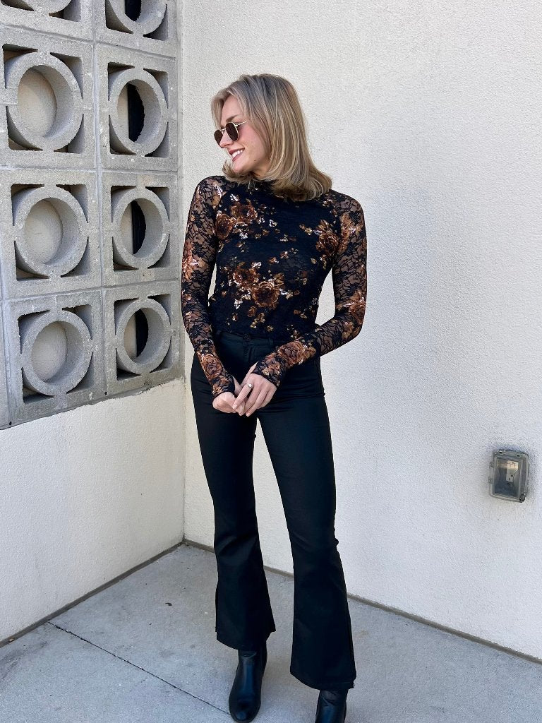 MEADOW LACE TOP IN BLACK