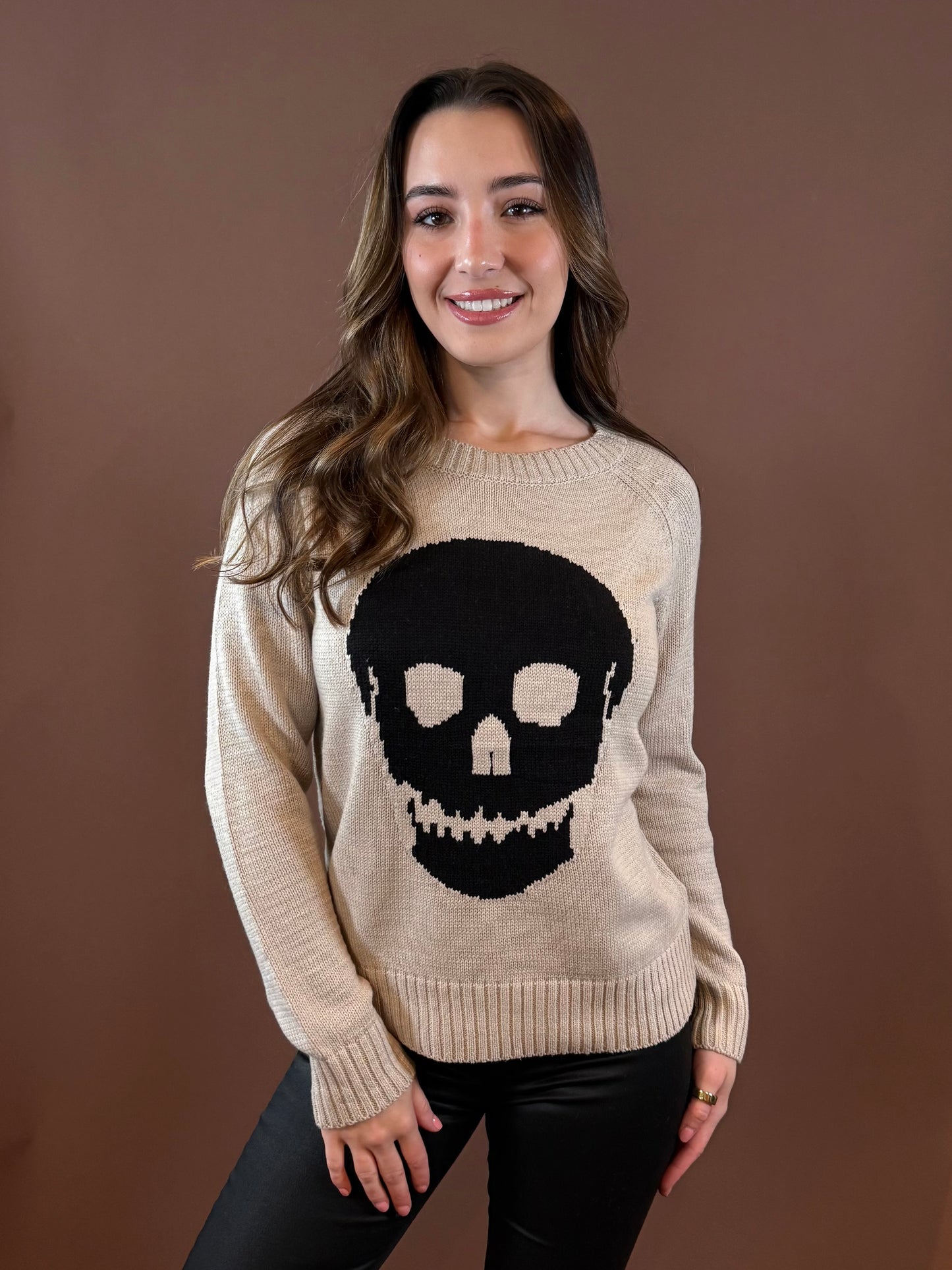 James Skull Sweater in Khaki