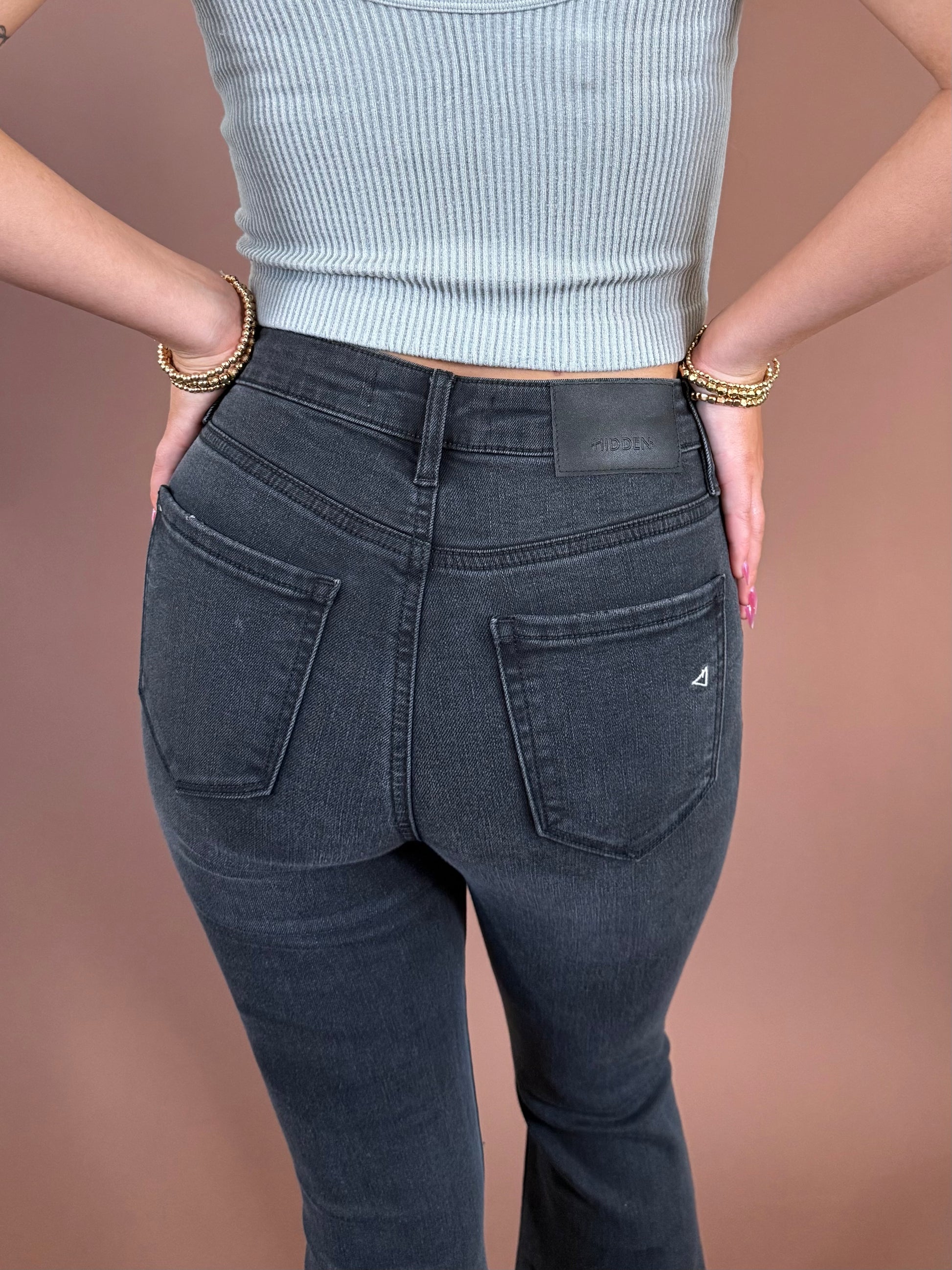 Dylan Distressed High Rise Denim in Washed Black