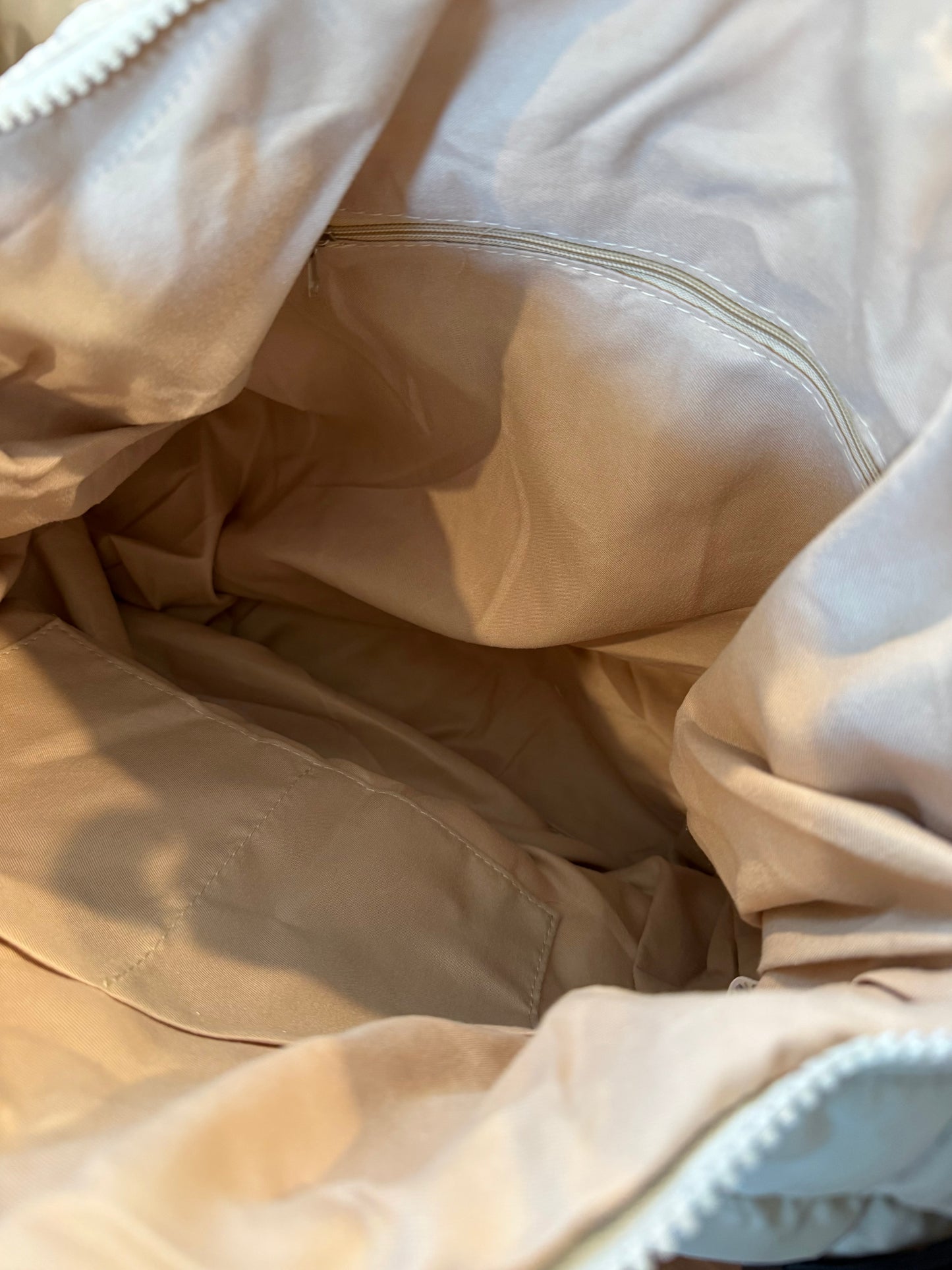 The Totally Quilted Large Tote in Almond