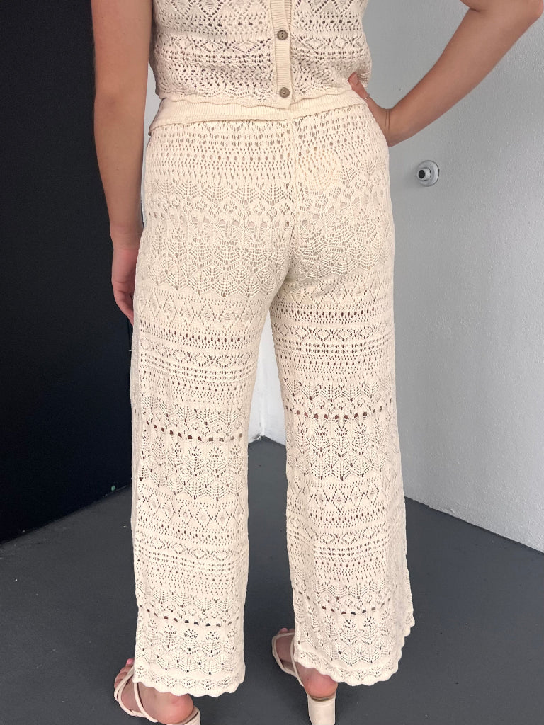 AUGUST CROCHET PANTS IN BEIGE