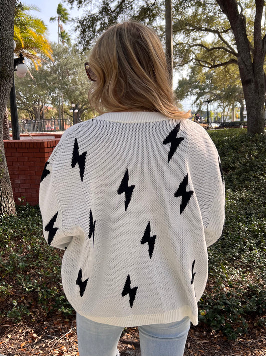 AMALIE BOLT CARDIGAN IN WHITE