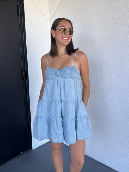 KAYLA ROMPER IN DENIM