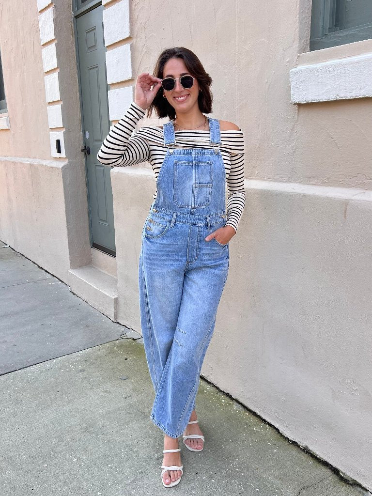 RYDER BARREL OVERALLS IN DENIM