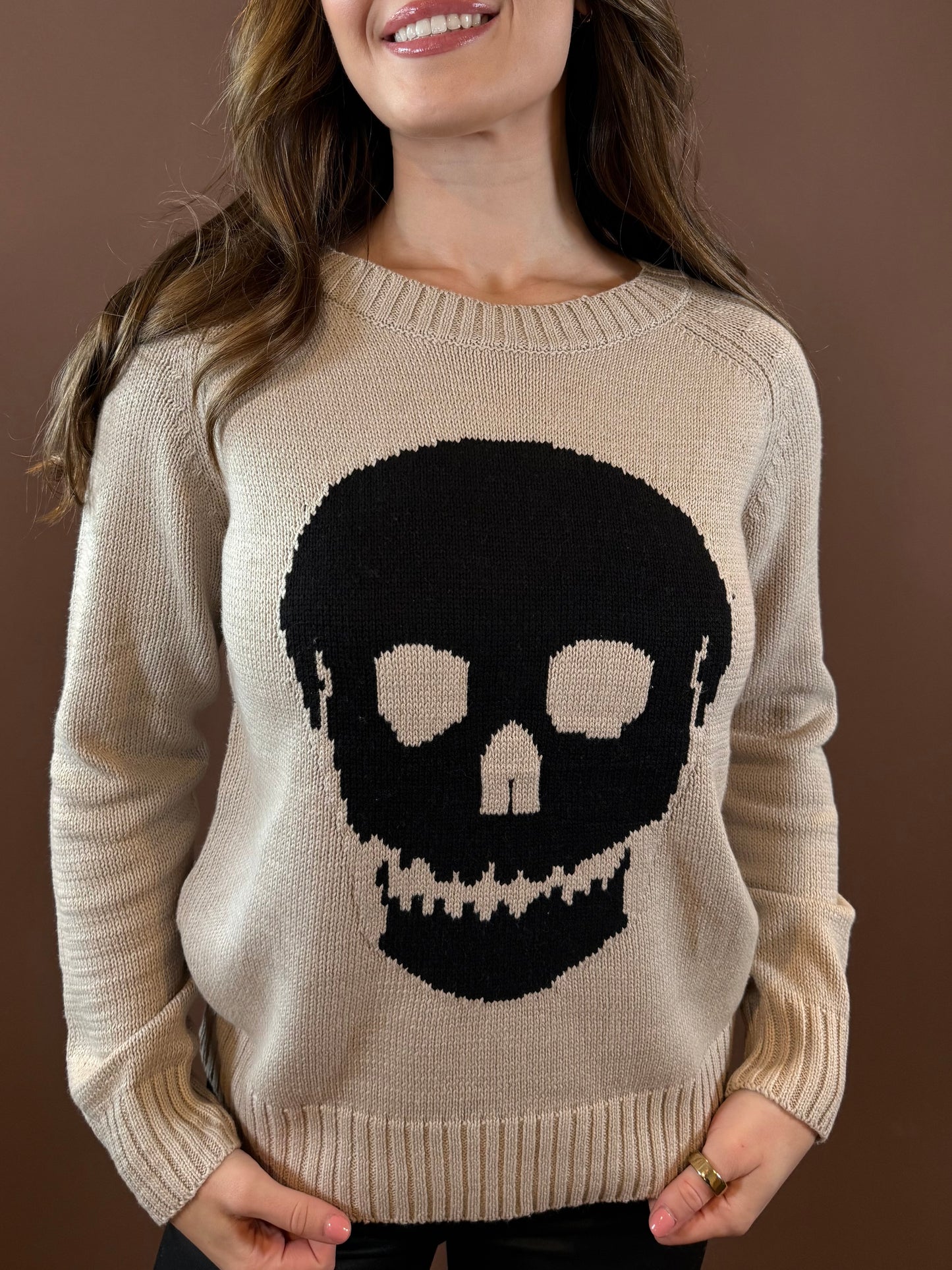 James Skull Sweater in Khaki