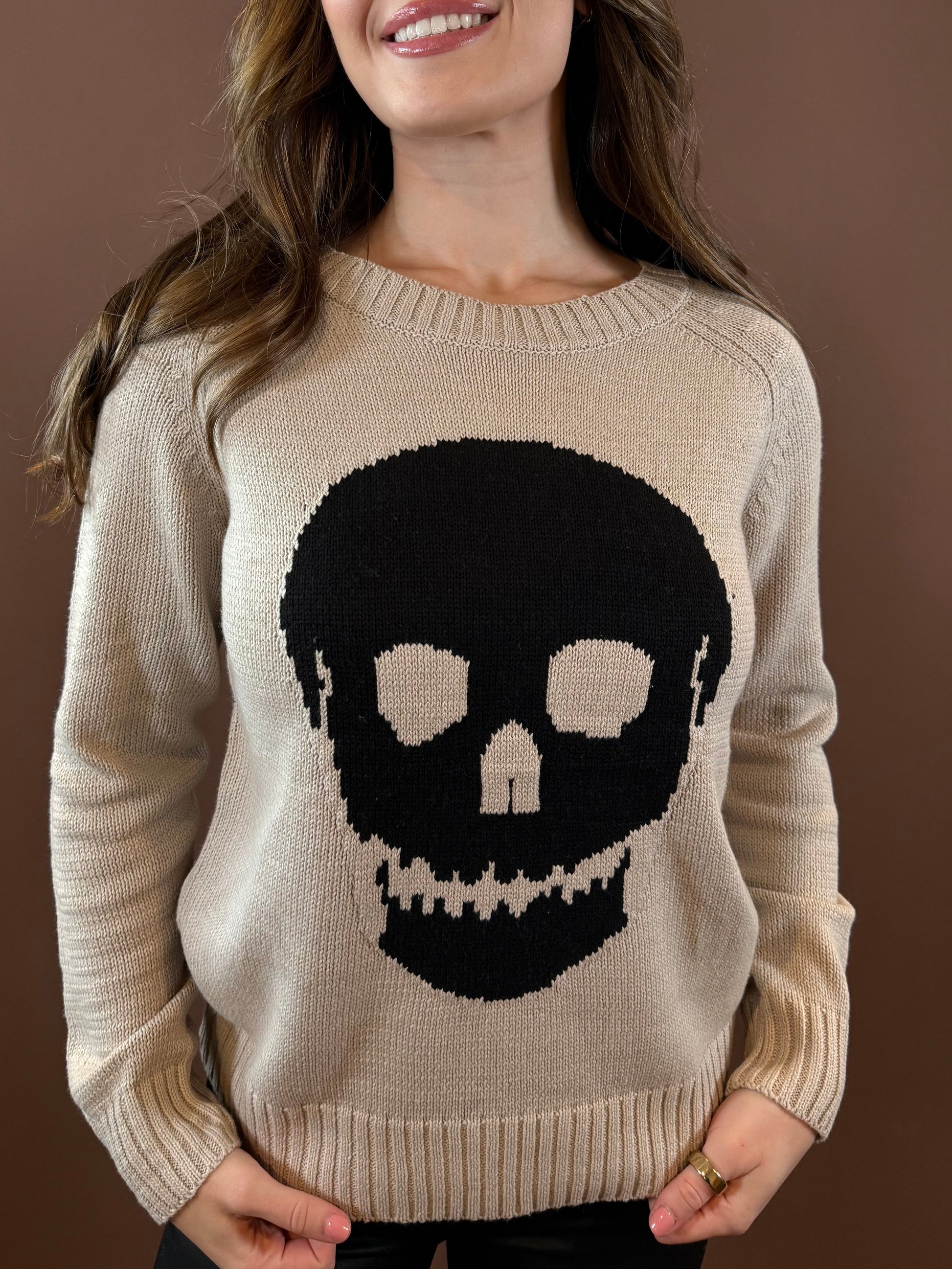 James Skull Sweater in Khaki