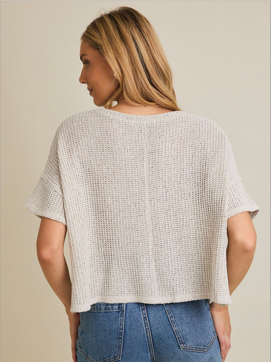 Rayne Flowy Short Sleeve Blouse in Natural