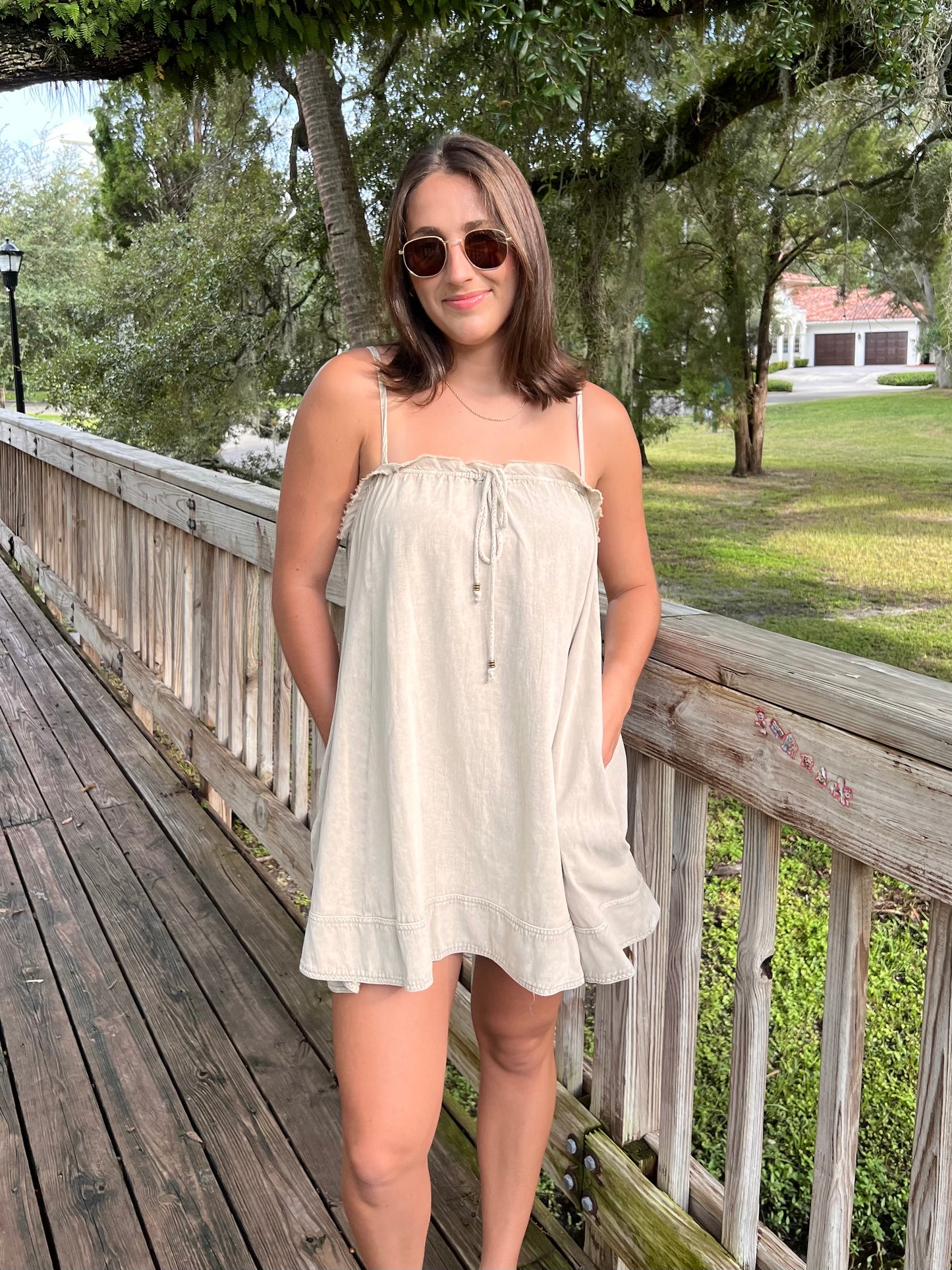 ASHER MINI DRESS IN LATTE