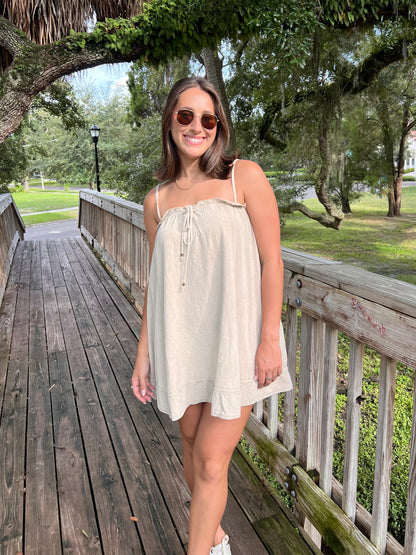 ASHER MINI DRESS IN LATTE