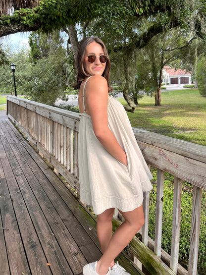 ASHER MINI DRESS IN LATTE