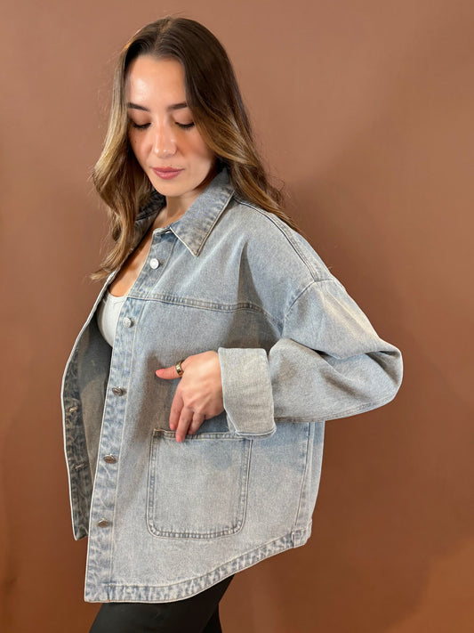 Sparrow Oversized Jacket in Denim