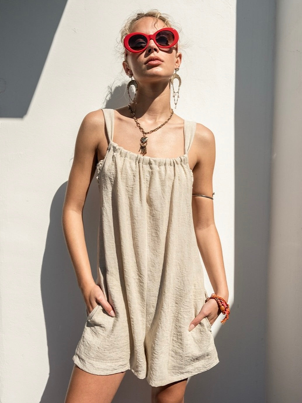 Teagan Romper in Oatmeal